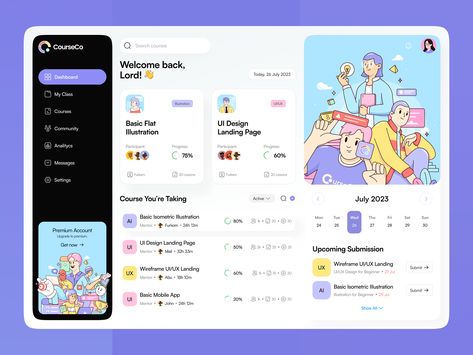 Education Dashboard, Project Management Dashboard, Layout Web, Ui Design Dashboard, Ux App Design, Web Dashboard, Flat Ui, Dashboard Ui, Isometric Illustration