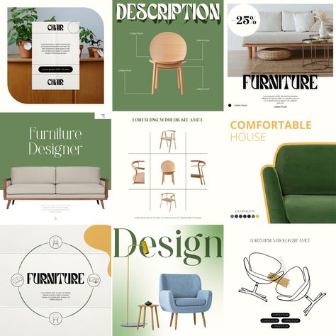 Social media design (Instagram post design) Furniture Instagram Post Design, Furniture Graphic Design Social Media, Graphic Design Furniture, Furniture Ads Social Media, Furniture Instagram Feed, Furniture Social Media Design, Interior Design Instagram Feed, Furniture Social Media Post Design, Furniture Graphic Design