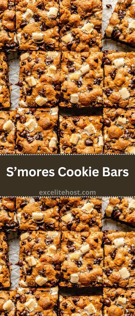 Indulge in the nostalgic warmth of campfire nights with our Heavenly S’mores Cookie Bars. Perfect for family gatherings, potlucks, or a delightful treat S’mores Cookie Bars Cooking In The Midwest, S’more Cookie Bars Recipe, Easy S’mores Cookie Bars, S’more Cookie Recipe, S'mores Cookie Bars, Recipes With S’mores, S’mores Casserole, The Very Best S’mores Bars, S’more Dessert