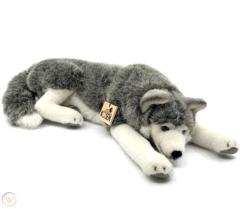 Kosen Germany Plush Dolly Husky Wolf Dog Lying Arctic Collection 14in Hang Tags | #1906371073 Wolf Stuffed Animal, Wolf Plush, Dog Stuffed Animal, Plushie Patterns, Pretty Drawings, Toy Puppies, Wolf Dog, Husky Dogs, Cute Stuffed Animals