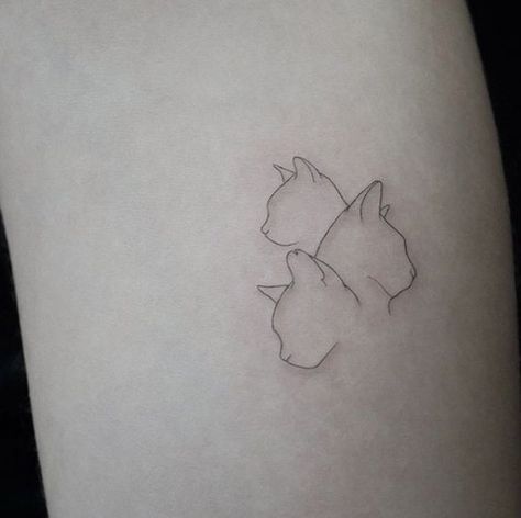 Cats Tattoo, Dragons Tattoo, Cute Cat Tattoo, Cat Tattoos, Small Girl Tattoos, Tattoos Geometric, Cat Tattoo Designs, Initial Tattoo, Tiny Tattoo