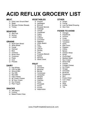 Great for people with heartburn, this acid reflux grocery list provides food to eat and food to avoid. Free to download and print Acid Reflux Foods, Acid Reflux Remedy, Disabilities Activities, Chicken Stripes, Gerd Friendly Recipes, Best Hair Vitamins, Gerd Friendly, Gerd Recipes, Master Grocery List