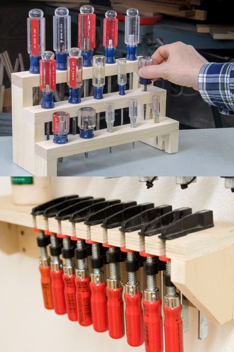 DIY Screwdriver Holder (Easy-to-Make Organizer) | Saws on Skates® Diy Screwdriver Holder, Screwdriver Storage Diy, Tools Organization, Mechanical Workshop, Socket Wrench Set, Socket Wrenches, Wrench Set, Saws, Tool Organization