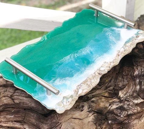 Bathtub Tray, Resin Tray, Decorative Tray, Craft Ideas, Shells, Tray, Home Decor, Home Décor