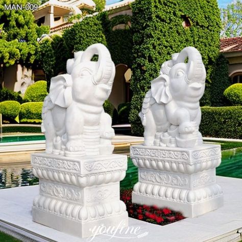 Hand Carved Marble Stone Elephant Statue Chinese Supplier Elephant Statue Garden, Elephant Statue Decor, Marble Elephant Statues, Marble Elephant, Elephant Showpiece, Stone Statue, Elephant Sculpture, Elephant Statue, Stone Statues