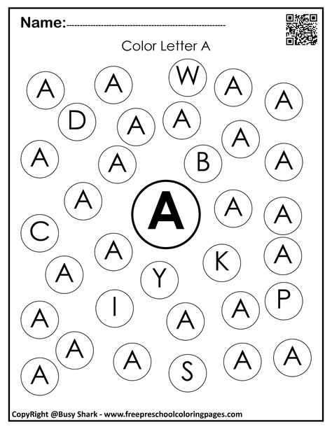 Set of Letter A "10 free Dot Markers coloring pages" Letter Dobber Sheets, Review Alphabet Preschool, Learning The Letter A Activities, Letter A Trace Worksheet, Abc Dot Marker Pages, Alphabet Recognition Preschool, A Coloring Sheet, Letter A Dot Worksheet, Pre K Letter A