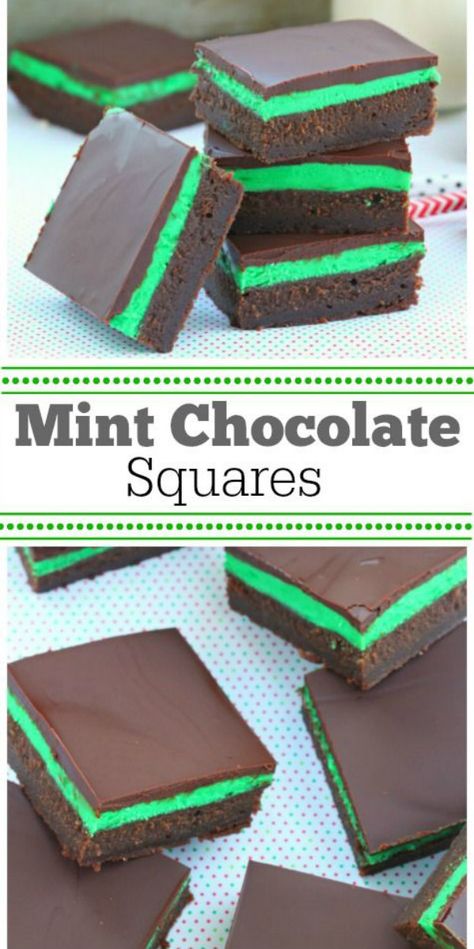 Mint Squares, Dessert Oreo, Diy Easy Recipes, St Patricks Day Food, Chocolate Crust, Square Recipes, Mint Recipes, Holiday Dessert Recipes, Chocolate Squares