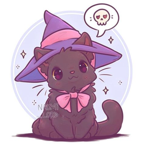 Vampire Cats, Fall Black Cat, Naomi Lord Art, Naomi Lord, Spooky Cats, Witch Drawing, Vampire Cat, Spooky Cat, Chat Halloween