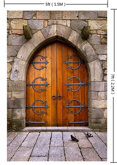 Knights of North Castle VBS Decor Ideas Chain Photography, Retro Architecture, Door Backdrop, Church Entrance, Porte In Ferro, Medieval Door, Castle Doors, Old Wooden Doors, Gorgeous Doors