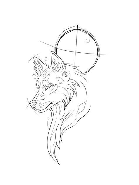 Minimal Wolf Tattoo Design, Wolf Tattoo Stencil Outline, Wolf Line Art Tattoo, Wolf Tattoo Line, Wolf Tattoo Stencil Design, Simple Wolf Tattoo For Women, Moon And Wolf Tattoo, Mini Wolf Tattoo, Geometric Wolf Drawing