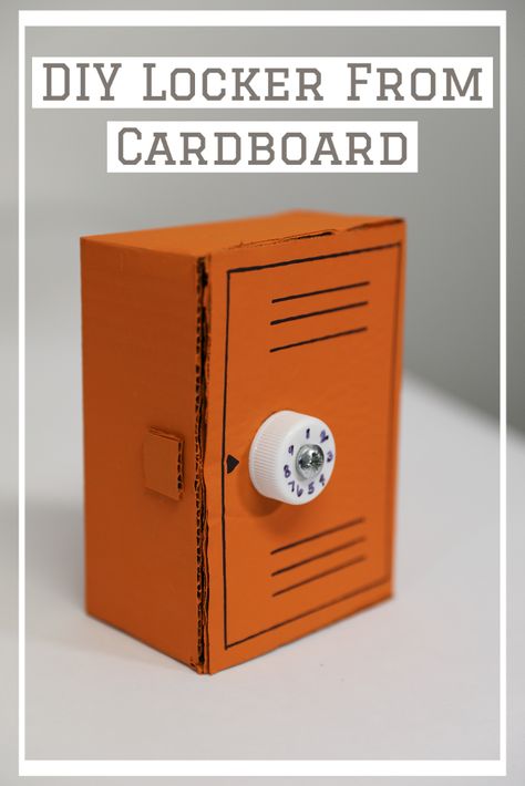 School is in session and you're looking for creative cardboard crafts for your kids in between online classes! Learn to make this cardboard craft storage locker with materials lying around the house! Materials include: cardboard, hot glue, milk caps, and paint! Follow this easy tutorial and WATCH the project on the blog! #ad #homedepotpartner #kidsworkshop Cardboard Locker, Locker Crafts, Paper Palace, Diy Locker, Play Props, Cardboard Creations, Kids Workshop, Cardboard Craft, School Locker