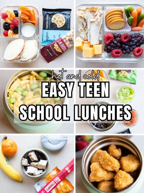 Meals For Lunch At School, Quick Filling Lunch Ideas, Lunch To Bring To School, Hot Lunches For School, High Schooler Lunch Ideas, High School Packed Lunch Ideas, High School Lunches Ideas, Lunch For Teens School, Easy Middle School Lunches