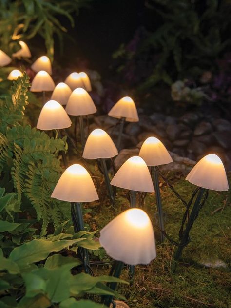 Tiny Mushroom, Decorative Garden Stakes, Mushroom Lights, Enchanted Forest Wedding, Casa Country, Apartment Decoration, Fairy Wedding, Magical Garden, Up House