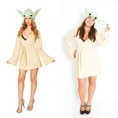 Women Yoda Costume, Yoda Costume Women's, Yoda Costume Diy, Baby Yoda Costume, Halloween Costume Inspiration, Yoda Costume, Party Prep, Diy Costumes Women, Average Body