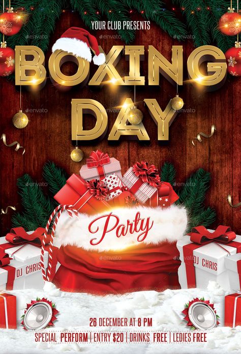 Xmas Boxing Day Template Poster Box Flyer #Day, #Boxing, #Xmas, #Template Boxing Day Party, Boxing Day Traditions, Happy Boxing Day, Day Template, Flyer Size, Married Christmas, Boxing Day, Christmas Recipes, Your Man