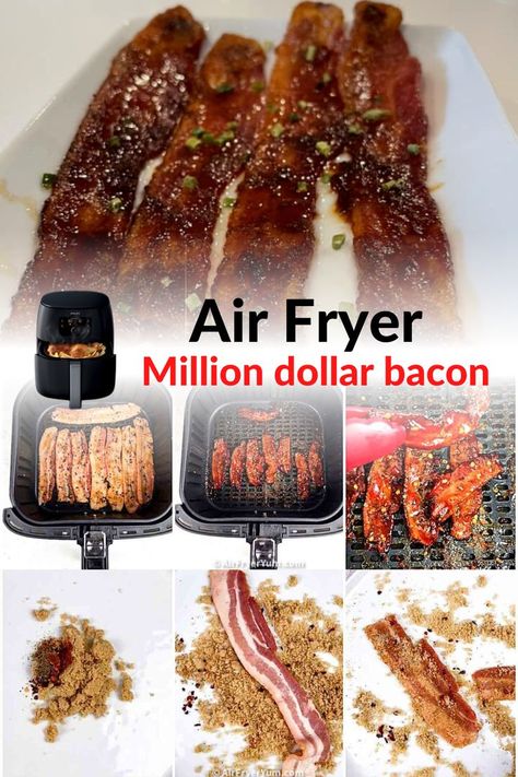 Air Fryer Bacon Recipes, Millionaire Bacon Southern Living, Million Dollar Bacon First Watch Recipe, Candy Bacon Recipe, Candied Bacon Air Fryer, Billionaires Bacon, Billion Dollar Bacon, Billionaire Bacon Recipe Twin Peaks, First Watch Million Dollar Bacon Recipe