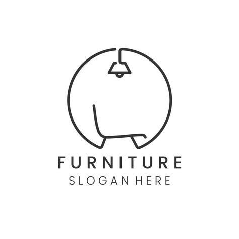 furniture line art minimalist emblem icon logo vector illustration template design. lamp, chair logo Logos, Furniture Logo Ideas, Logo For Furniture Company, Logo Design Furniture, Sage Furniture, Chairs Logo, Line Art Minimalist, Illustration Template, Design Lamp