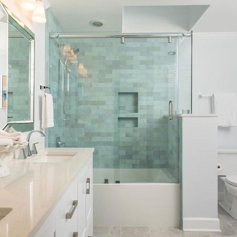 8 Bathtub and Shower Combo Ideas | The Family Handyman Soaker Tub Shower Combo, Shower Combo Ideas, Shower Bath Combo, Soaking Tub Shower Combo, Small Bathroom With Tub, Walk In Shower Ideas, Cactus Gardens, Bathtub Shower Combo, Shower Sliding Glass Door