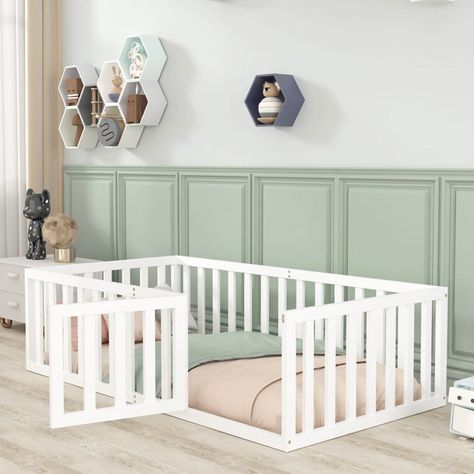 Floor Bed For Kids, Ceiling Bed, Fence Door, Portable Playpen, Montessori Floor Bed, Floor Bed Frame, Fence Doors, Door White, Nursery Crib