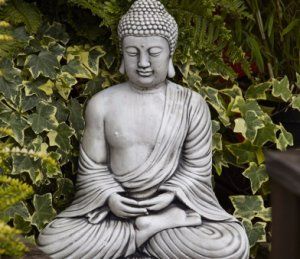 Borderstone Fan Buddha Garden Ornament Japan Meditation, Buddha Statue Decor, Buddha Statue Garden, Large Buddha Statue, Meditating Buddha Statue, Stone Buddha Statue, Stone Garden Statues, Buddha Garden, Buddha Decor