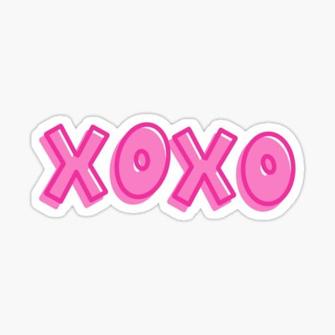 Girly Stickers Printable, Pink Scrapbook Stickers, Valentines Day Stickers Aesthetic, Bi Stickers, Hot Pink Stickers, Xoxo Clipart, Xoxo Stickers, Preppy Letter Stickers Hot Pink, Xoxo Design