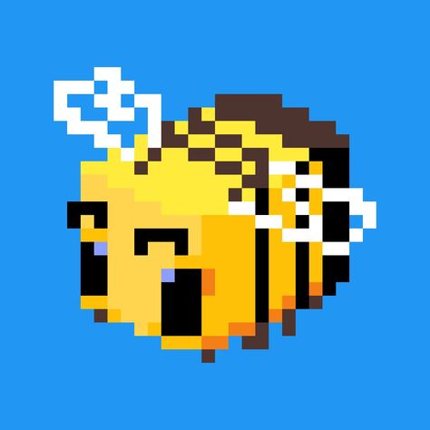 Minecraft bee Minecraft Bee Pixel Art Grid, Pixel Bee Art, Minecraft Bee Pixel Art, Pixel Art Bee, Yellow Pixel Art, Bee Pixel Art, Bee Minecraft, Minecraft Bee, Pixel Art Minecraft