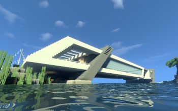 Minecraft Skyscraper, Minecraft Modern City, Minecraft Building Guide, House On The Water, Minecraft City Buildings, Minecraft Mansion, Minecraft Structures, Minecraft Modern, Minecraft Castle