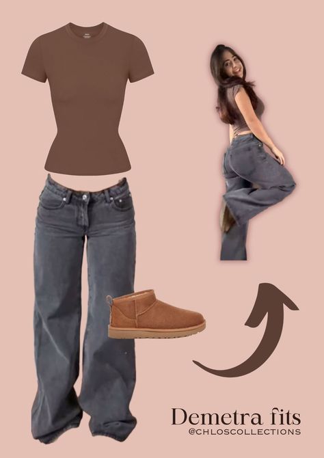 Comfortable And Stylish Outfits, Back To School Outfits Demetra, Super Simple Outfits For School, Demetra Kalogeras Outfits, Demetra's Outfit, Demetra Fall Outfits, Demetra Dias Outfits School, Demetra Jeans, Cute Simple Fall Outfits