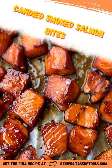 Discover the perfect blend of sweetness and smoky flavor with these Candied Smoked Salmon Bites. This gourmet appetizer offers a unique twist on a classic favorite, combining tender smoked salmon with a luscious candied glaze. Ideal for special occasions or impressing guests at your next gathering, these bites are both indulgent and irresistible. With easy-to-follow steps and a short prep time, you can enjoy a sophisticated dish that pairs perfectly with cheese boards or artisan breads. Prepare to delight your taste buds and elevate your Candy Salmon Smoked, Candied Smoked Salmon Recipes, Candied Salmon Smoked, Salmon Candy Recipe, Smoked Salmon Candy Recipe, Salmon Burnt Ends, Glazed Salmon Bites, Fried Salmon Bites, Candied Salmon Recipe