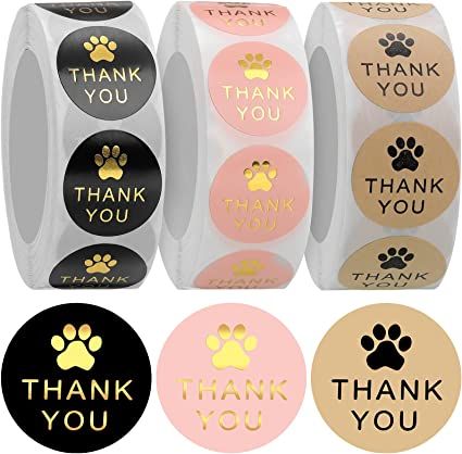 Dog Treat Packaging, Thank You Labels, Paw Pattern, Label Stickers, Round Labels, Dog Paw Print, Scrapbooking Embellishments, Brown Paper, Printing Labels