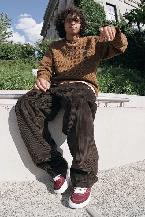 Grandpa Outfit, Baggy Pants Outfit, Guy Fits, Pants Outfit Men, Aesthetic Outfits Men, Black Men Street Fashion, Earthy Outfits, Street Fashion Men Streetwear, Guys Clothing Styles