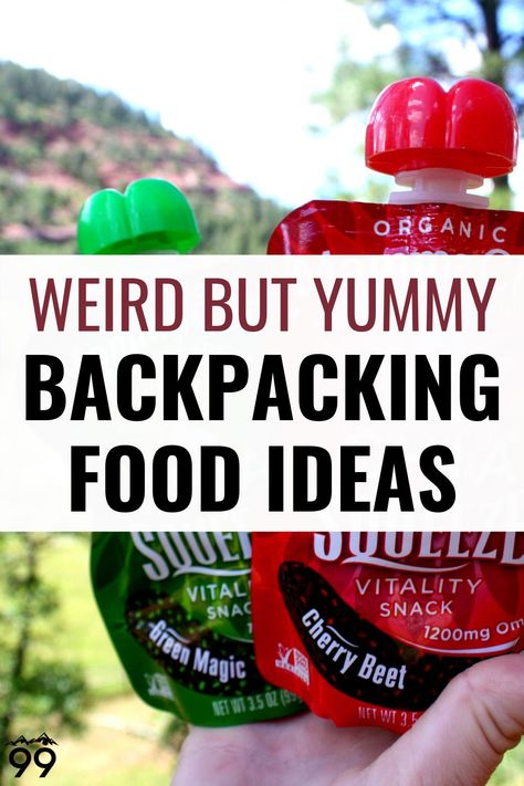 Backpackers eat weird stuff. We cut the mold off of things, ignore refrigeration labels, and ask questions like, “Would I be able to dehydrate this?” Unless you're eating only dehydrated meals, you'll probably want to mix things up next time you're on the trail. Here are 12 of my favorite "weird" foods to take backpacking. I Backpacking foods and snacks I Hiking meals Backpack Food Ideas, Backpacking Food Gluten Free, Pct Trail Backpacking Meals, Stoveless Backpacking Meals, No Cook Hiking Food Backpacking Meals, Backpack Camping Food, Back Packing Food Ideas, Backpacking Snacks Hiking, Easy Hiking Food