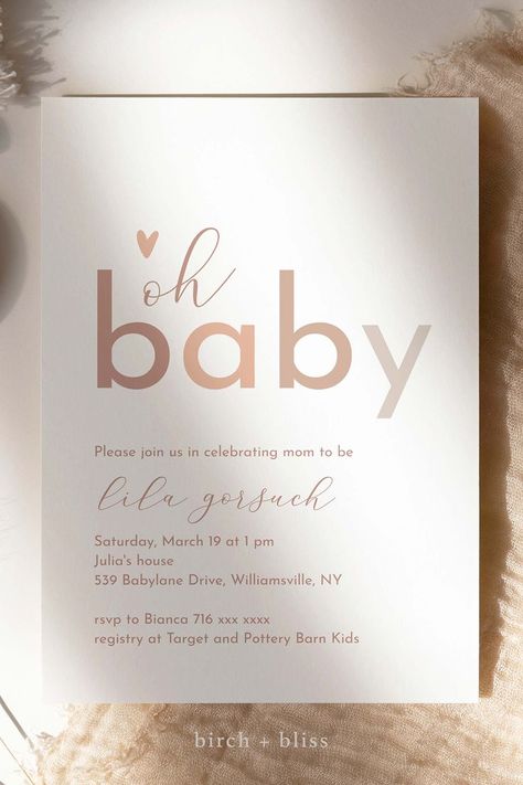 Classy Baby Shower, White Baby Showers, Gender Neutral Baby Shower Invitations, Baby Shower Templates, Baby Shower Invitaciones, Simple Baby Shower, Baby Shower Inspiration, Modern Baby Shower, Baby Invitations