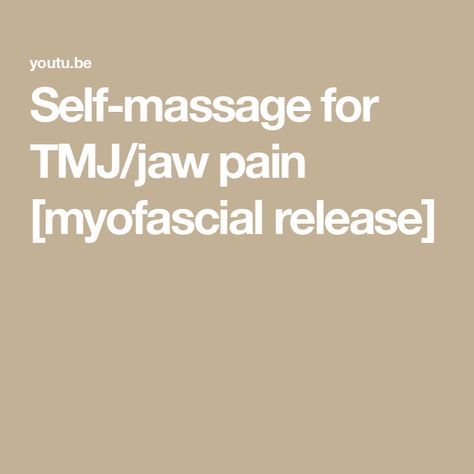 Self-massage for TMJ/jaw pain [myofascial release] Jaw Massage, Tmj Massage, Myofascial Release Massage, Jaw Pain, Myofascial Release, Self Massage, Mouth Guard, Be Gentle, Facial Massage