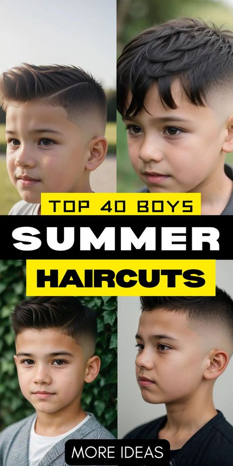 Boys Summer Haircuts Boy Faded Haircut, Kid Hair Cuts For Boy, Haircut For Boys 2024, Boys Faded Cut, Boy Undercut Hair Kids, Trendy Little Boy Haircuts, Kid Fade Haircut Boy Hair, Latest Haircut For Boys, Boys Hairstyles Short Hair