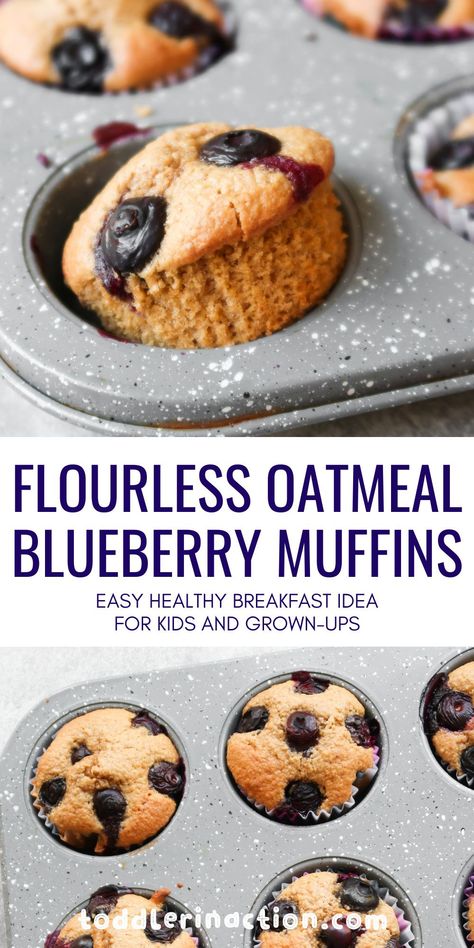 Flourless Breakfast Muffins, No Flour Blueberry Muffins, Flourless Blueberry Muffins, Healthy Blender Muffins, Flourless Oatmeal Muffins, Mini Blueberry Muffins Healthy, Healthy Blueberry Muffins For Kids, Healthy Blueberry Muffins Oatmeal, Oatmeal Mini Muffins