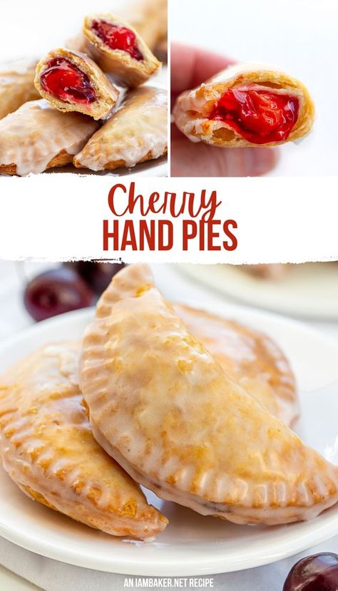 Cherry Pie Empanadas, Cherry Empanadas Recipes, Cherry Fried Pies Recipe, Cherry Fried Pies Easy, Best Hand Pie Recipes, Fried Cherry Hand Pies, Baked Cherry Hand Pies, Cherry Empanadas Easy, Hand Fried Pies