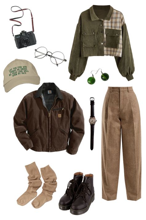 Cottage Core Aesthetic Clothes Men, Vintage Core Outfits Men, Cottagecore Outfits Masculine, Unisex Cottagecore Outfits, Cottage Core Outfits Masc, Barista Aesthetic Outfit Male, Nature Outfits Aesthetic Men, Male Goblincore, Cottagecore Tomboy