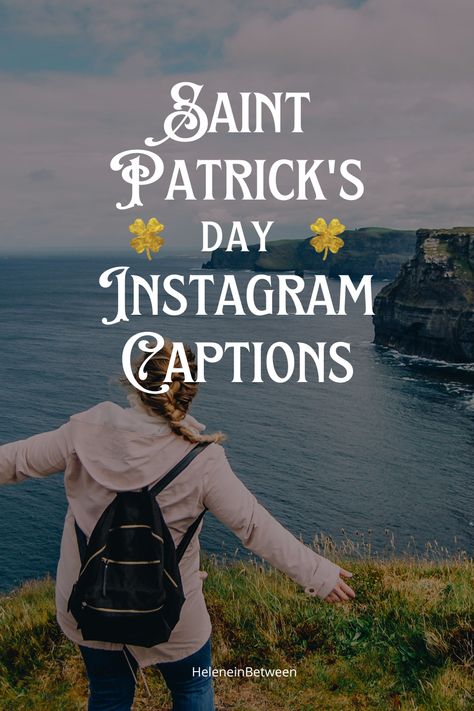 You're in luck! I've got the best St. Patrick's Day Instagram captions for you! Whether you're Irish or not, anyone can participate in the fun activities that March 17th brings. Luckily, I've come up with a list of clever instagram captions to accompany your St. Patrick's Day photos, from puns like “Irish you a happy St. Patrick's Day” to the best St. Patrick's Day quotes.And don't forget to use fun captions, like “Kiss me, I'm Irish!” or “Can't pinch this.” Happy St. Patrick's Day, everyone! St Patrick's Day Captions, St Patrick's Day Instagram Captions, St Patrick’s Day Insta Captions, St Patrick’s Day Quotes, Irish Puns, Sunday Captions, Couple Instagram Captions, Captions For Couples, Catchy Captions