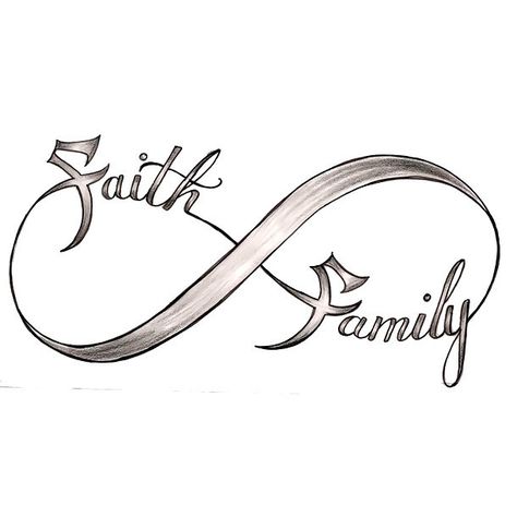 <p>A girl tattoo idea of an infinity symbol with two words: "Faith" and </p> Infinity Tattoo For Men, Infinity Tattoo Family, Faith Tattoo Designs, Infinity Symbol Tattoo, Tattoo Quotes For Men, Infinity Tattoo Designs, Tribute Tattoos, Family Symbol, Herz Tattoo