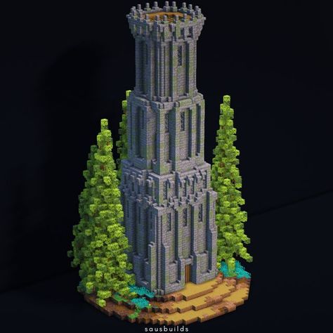 Dark Tower Minecraft, Minecraft Tall Tower, Minecraft Circle Tower, Minecraft Wizard Tower Blueprint, Minecraft Round Tower, Minecraft Tower Base, Minecraft Spire, Minecraft Tower Build, Minecraft Magic Tower