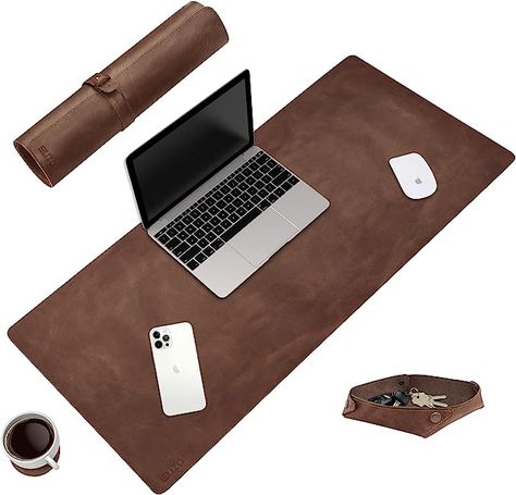 Amazon.com : Leather Desk Pad Real Leather Desk Mat (32x16) Desk Cover Desk Blotter Desk Protector Large Computer Mat for Keyboard Gaming Mouse Pad (Cognac 2mm) Table Laptop Mat Office Desktop Accessories ELIZO : Office Products Desk Cover, Computer Mat, Table Laptop, Keyboard Gaming, Leather Desk Pad, Desk Protector, Leather Desk, Large Desk, Office Desktop