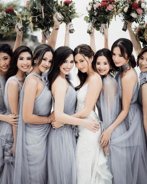 Wedding Entourage Poses, Bridesmaid Pictorial Before Wedding, Wedding Pictorial Ideas, Kryz Uy Wedding, Bridesmaid Pictorial, Wedding Entourage Gowns, 2024 Wedding Colors, Slater Young, Wedding Photo Editing