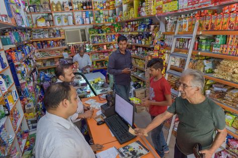 Companies such as Amazon are targeting kirana stores, as almost every neighborhood in India relies... Kirana Store Design Counter, Mini Grocery Store Design Philippines, Kirana Store Design, Mini Shop Ideas, Small Supermarket Design Ideas, Kirana Shop, Kirana Store, Small Store Design, Mini Supermarket