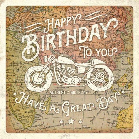 Happy Birthday Motorcycle, Birthday Wishes For Men, Happy Birthday Man, Birthday Pins, Happy Birthday Meme, Happy Birthday Pictures, Birthday Posts, Advocate Art, Happy Birthday Messages