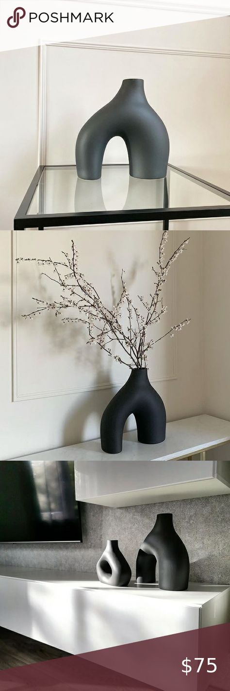 H&M Home Stoneware Black Vase H M Home Decor H&m, H M Home Decor, Long Stem Flowers, Hm Home, Black Bloggers, Tall Vase, Black Vase, H&m Home, Stoneware Vase