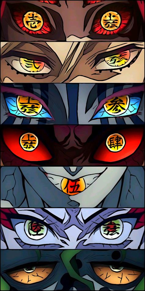 Six Eyes Demon, Demon Slayer Demons Wallpaper, Demon Slayer Characters Eyes, Demon Slayer Upper Moon Wallpaper, Uppermoon Eyes, Demon Slayer Upper Moon Eyes, Uppermoons Wallpaper, All Upper Moons, Upper Moon Eyes