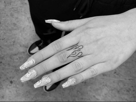 Flame On Finger Tattoo, One Finger Tattoo, Flame Finger Tattoo, Inner Finger Tattoo, Middle Finger Tattoos, Finger Tattoo For Women, Finger Tats, Finger Tattoo Designs, Flame Tattoos