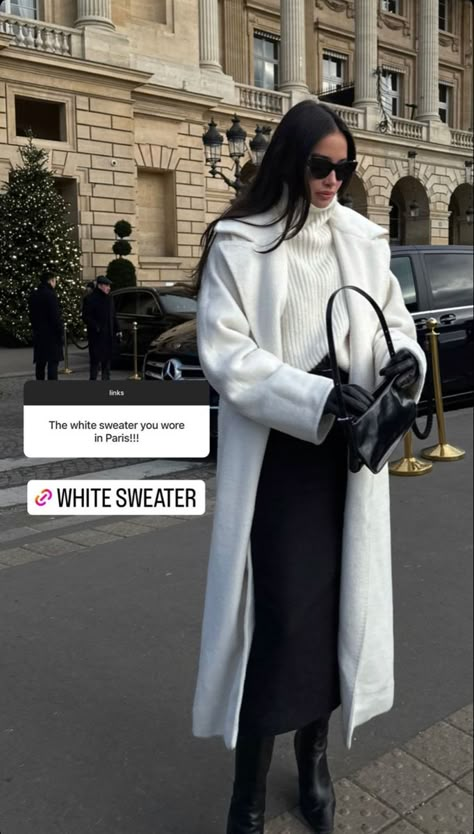 Long Coat Outfit Classy, Winter Minimalist Outfit, White Coat Outfit, Look Paris, Minimalism Clothes, Job Outfits, Long Coat Outfit, Ikea Outdoor, Winter Coat Outfits