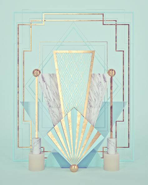 Nonsense in 3D N°21-30 on Behance 80s Art Deco, 3d Artwork, Pastel Art, Stage Design, Art Deco Inspired, Rangoli Designs, Art Deco Design, Art Display, Feature Wall